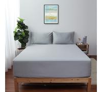 King Size Fitted Sheet Only Gray, 100% Egyptian Cotton 600 Thread Count, 16" Deep Pocket Premium Cotton Mattress Sheet (1 Bottom Sheet Only)