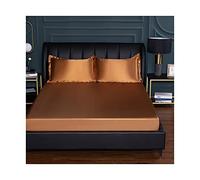 King Size Fitted Sheets Double,Satin Only Queen Solid Color Summer Ice Silk 25Cm Deep Pocket Bottom/Bed Sheet Natural Cool Feeling Smooth Ice Silk F