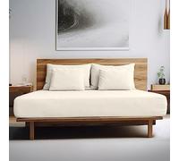 GC GAVENO CAVAILIA King Size Fitted Sheets Egyptian Cotton- 200 Thread Count Bed Sheet- Shrinkage and Fade Resistant Bedding Sheet- Cream