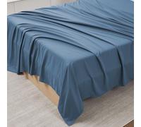 King Size Flat Sheet Only - Ultra Soft & Breathable Brushed Microfiber Top Sheet Only for King Size Beds, King, Denim Blue