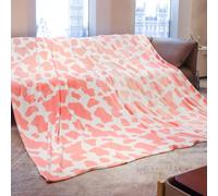 King Size Fleece Blanket for Bed - Oversized Soft Pink Plush King Blanket Cozy Fleece Bed Throws - Cute Blush Pink and White Decor for Dorm, Living Room & Bedroom 90" x 108"