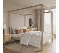King Size Four Poster Bed Frame in Oak - Victoria