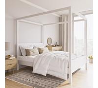 King Size Four Poster Bed Frame in White - Victoria