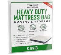 King Size Mattress Cover for Moving and Storage - 5 Mil Mattress Bags for Moving and Storage - King Size Mattress Bag - Heavy Duty, Reusable, Tearproof