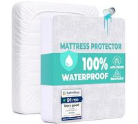 King Size Mattress Protector Waterproof for Bed 160x200 cm Premium Cotton Terry Bed Fitted Sheet with Microfiber Corner Soft and Breathable Mattress Protector Hypoallergenic and Machine Washable