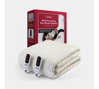 VonHaus Electric Blanket king with Multi Heating Zones, Heated Mattress Topper for king Bed, Under Blanket Cover Sheet - Dual Controls, Corner Ties, 6 Heat Settings, Machine Washable, 200 x 150cm