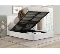 King Size Ottoman Bed Frame & Sleepsoul Mattress White Boucle Birlea Lucas
