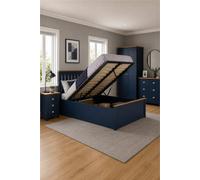 King Size Ottoman Bed Grey Aspen Wood Frame Storage 5Ft Stone Oak Solid