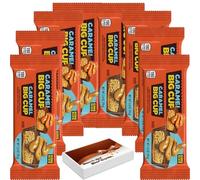King Size Peanut Butter Big Cup with Caramel 79g with Gift Box - Extra Large Filled Chocolate Cup - Indulgent Peanut Butter & Caramel Treat - Res (8 x Bars)