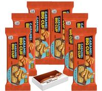 King Size Peanut Butter Big Cup with Caramel 79g with Gift Box - Extra Large Filled Chocolate Cup - Indulgent Peanut Butter & Caramel Treat - Res (6 x Bars)