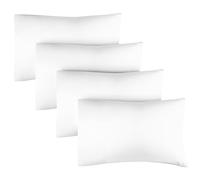 King Size Pillow Cases 4 Pack 50x90cm - Extra Soft Pillowcases, Cooling and Breathable Double Brushed Microfiber, Durable Wrinkle Free, Machine Washable, Hotel Quality Pillow Covers - White