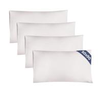 King Size Pillow Cases 4 Pack 50x90cm - Extra Soft Pillowcases, Cooling and Breathable Double Brushed Microfiber, Durable Wrinkle Free, Machine Washable, Hotel Quality Pillow Covers - Light Grey