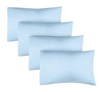 King Size Pillow Cases Set of 4 - Extra Soft Pillowcases - 50cm x 90cm - Breathable & Cooling Pillow Cases 4 Pack - Luxury Pillow Covers - Machine Washable - Pillow Protectors 4 Piece Set (Light Blue)