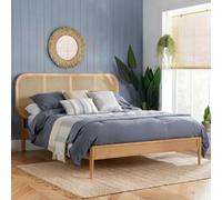 King Size Rattan Bed Frame Birlea Calibra Oak 5Ft 150Cm Bedstead