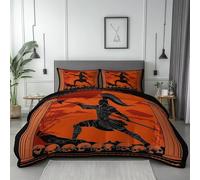 King Size Reversible Duvet Cover Set, Duvet Covers Traditional Ancient Greek WarriorTraditional Ancient Greek Warrior Pattern for Kids Teens Adults, Black Ultra soft Breathable Bedding Set