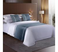 King Size Soft Green Bed Runner & Bedspread - Skin-friendly Bedding Protector, Elegant Home Bedroom Decor, 50x240cm For 1.8m Bed Blue-gray 50x260cm(2m bed)
