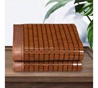 King Size Summer Sleeping Mat Double-Sided Bamboo Rattan Foldable Mattress Topper Breathable Cool Bed Mat for Air Conditioning Refreshing Sweat-Resistant Comfort