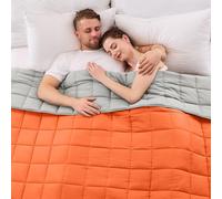 King Size Weighted Blanket for Adults (25 lbs, 80” x 87”, Orange) Cooling Heavy Blanket for Sleeping Perfect for 240-260 lbs, Breathable Blanket for Adults & Couple All Season, Machine Washable