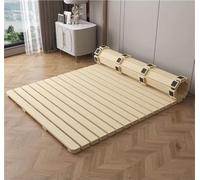 King Size Wooden Slatted Bed Frame - Folding Pallet Mattress Support, Sturdy & Modern Minimalist Design for Guest Bedroom (78.7"x78.7") - Durable, Space-Saving Solution