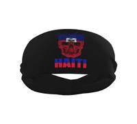 King Skull Haiti Flag Sports Headbands for Men Women, Moisture Wicking Workout Headband, Sweatband for Running,Cycling,Football,Yoga