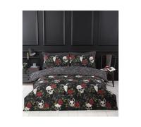 (King) Skulls and Roses Gothic Bedding Duvet Cover Set