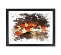 King Snake V3 Modern Framed Wall Art Print, Ready to Hang Picture for Living Room Bedroom Home Office Décor, Black A4 (34 x 25 cm)