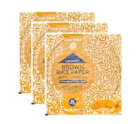 King Soba Organic Brown rice with Turmeric Rice Paper Wraps 3 Pack Bundle