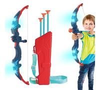 King Sport Kids Archery Set, Bow and Arrow Set for Kids with LED Flashing Lights, Archery Target Arrow Holder and Quiver Hunting for Boys and Girls Indoor & Outdoor Toys, Archery Set with LED Light