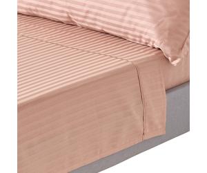 (King, Taupe) Egyptian Cotton Flat Sheet Single 330 Thread Count Satin Stripe