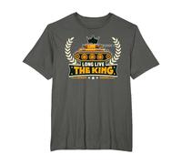 King Tiger Long Live King WW2 Tanks T-Shirt, Men's Big and Tall, Asphalt Grey, 2X Tall