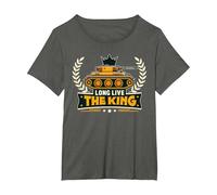 King Tiger Long Live King WW2 Tanks T-Shirt, Women's Plus, Asphalt Grey, 2X
