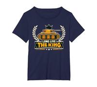 King Tiger Long Live King WW2 Tanks T-Shirt, Women's Plus, Navy Blue, 2X