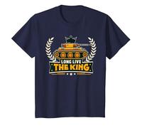 King Tiger Long Live King WW2 Tanks T-Shirt, Youth, Navy Blue, Medium