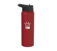 King Tom Crown - Custom First Name Birthday #1 Winner Stainless Steel Insulated Water Bottle