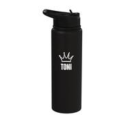 King Toni Crown - Custom First Name Birthday #1 Winner Stainless Steel Insulated Water Bottle
