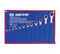 KING TONY 12112MRN Estuche De Wrenchs Combinadas Con Ratchet 8-24mm for DIYers & professionals, made for repair and installation tasks, 24mm, 12 pieces