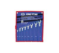 KING TONY 14108SR Set De 8 Wrenchs Combinadas Speedopen Con Fija 5/16"-3" for DIYers & Professionals, Ideal for Repair and Installation tasks