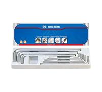 KING TONY 20208SR01 Set Wrenchs Allen Extra Largas 1/8"-9/16" for DIYers & Professionals, Ideal for Repair and Installation tasks, 8 Pieces