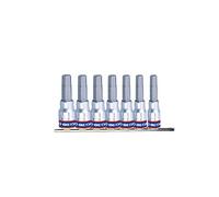 KING TONY 2127PR Set De Sockets 1/4" Torx Sobre Rail for DIYers & Professionals, Built for Repair and Installation tasks, 7 Pieces