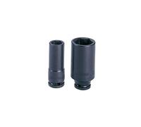 KING TONY 343524M Chrome Molybdenum Alloy Steel 3/8" Drive 6 Point Metric Deep Impact Socket, 65 mm Length, 24 mm Size, Pack of 5