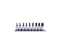 KING TONY 4110PR10 Set Sockets 1/2" Con Bit Hexagonal Sobre Rail for DIYers & Professionals, Ideal for Repair and Installation tasks, 9 Pieces