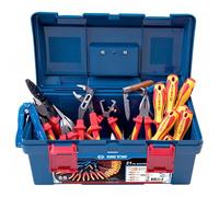 KING TONY 41521ELECT Caja De Herramientas Electricidad for DIYers & Professionals, Ideal for Repair, Installation and Workshop tasks, 21 Pieces