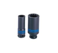 KING TONY 443023M 12 Point Drive Deep Impact Socket, 23 mm, 1/2-inch, Black