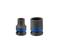 KING TONY 453033M Alloy Steel Standard Impact Socket, 1/2-inch Drive, 12 Point, 33 mm Size, 46.0 mm Diameter, 46 mm Length, Pack of 6