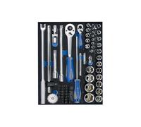 King Tony 97560MRV01 Module Espuma Sockets 1/4" & 1/2" Y Accesorios for DIYers & Professionals, Made for Repair and Installation tasks, 60 Pieces