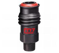King Tony SY200MD M7- Conector Rapido Con Seguridad 1/4" Macho for DIYers & Professionals, Designed for Repair, Installation and Workshop tasks