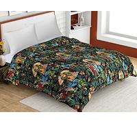 King/Twin Size Handmade Frida Kantha Quilt New Frida Kahlo Printed Kantha Bedspread Boho Bedding Queen Size Home Decor Kantha Bed Cover Bohemian Beddingr (Black, King 90 * 108 Inches)