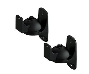 King Universal Tilt & Swivel Speaker Wall Mount Bracket, Pair, for Surround Sound Speakers, SONOS PLAY:1 compatible, Max. Speaker Weight 3.5kg for Home Cinema Sound Systems (Black)