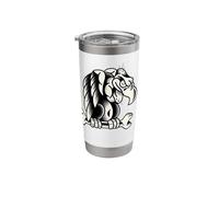 King Vulture Raptor Scavenger Bone Blackwork Minimal Stainless Steel Insulated Tumbler
