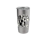 King Vulture Raptor Scavenger Bone Blackwork Minimal Stainless Steel Insulated Tumbler